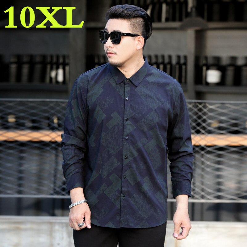 Nueva camiseta de talla grande 10XL 9XL 8XL 7XL 6XL Casual para hombres camisas de vestir sueltas para hombres camisas de de manga larga de negocios ropa para hombres
