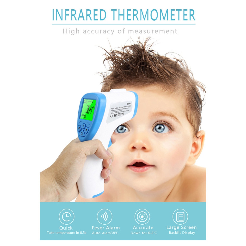 Non-contact Infrarood Thermometer Lcd Digitale Voorhoofd Lichaamstemperatuur Meting Handheld Adult Baby Termometro Infravermel