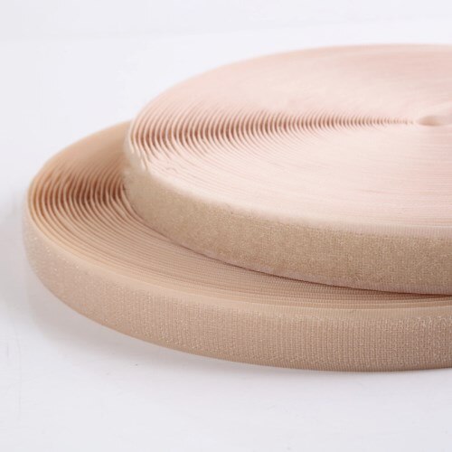 Geen Zelfklevende Sluiting Tape Diy Polyester Nylon Haak Lus Haak Sluiting Tape Naaien Accessoires Geen Sterke Lijm 2Cm * 25Yards: Beige
