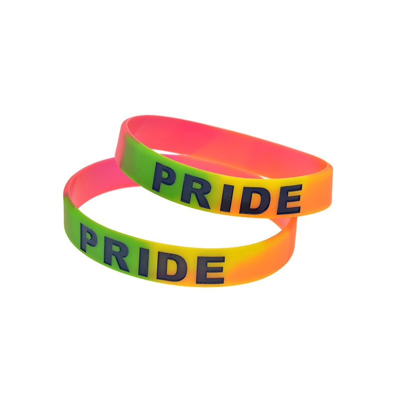 Armbinde Rosa Regenbogen silikon Armbinde konkaven gravierte regenbogen farbe Segment Armbinde