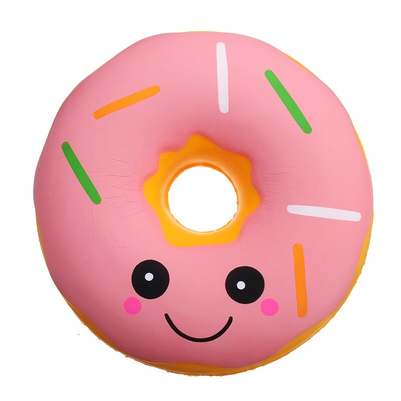 25cm Big Squishy Jumbo Squishy Cute Kawaii Soft Large Donut Squeeze Squishi Slow Rising Toy for Children Relieves Stress Anxiety: Pink