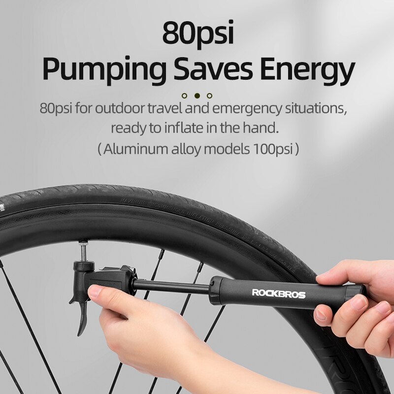 Rockbros mini fietspompen draagbare mtb fiets aluminiumlegering fietspomp geschikt voor presta & schrader ventiel fietsaccessoires