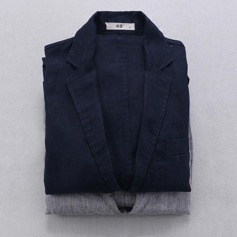 Italië brand blazer mannen linnen jas mannen casual solid jassen heren lente herfst jacket man vlas mode grote blazer masculino