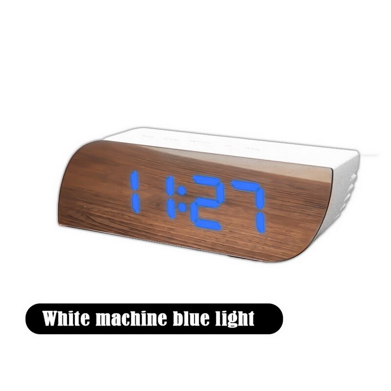 Veilleuses numérique miroir horloge LED réveil batterie utilisation température Snooze fonction bureau horloges Table horloge décor à la maison: green