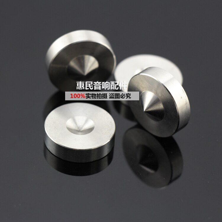 4x Rvs HiFi Speaker Spike Spikes Voeten base pad 24*6mm vloer disc