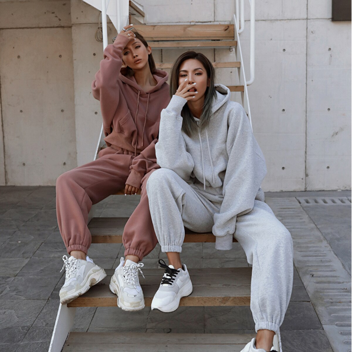 Vrouwen 2 Delige Set Truien + Broek Sportwear Vrouwen Sport Pak Hooded Sweatshirt Set Vrouwelijke Winter Kleding Winter Trainingspak