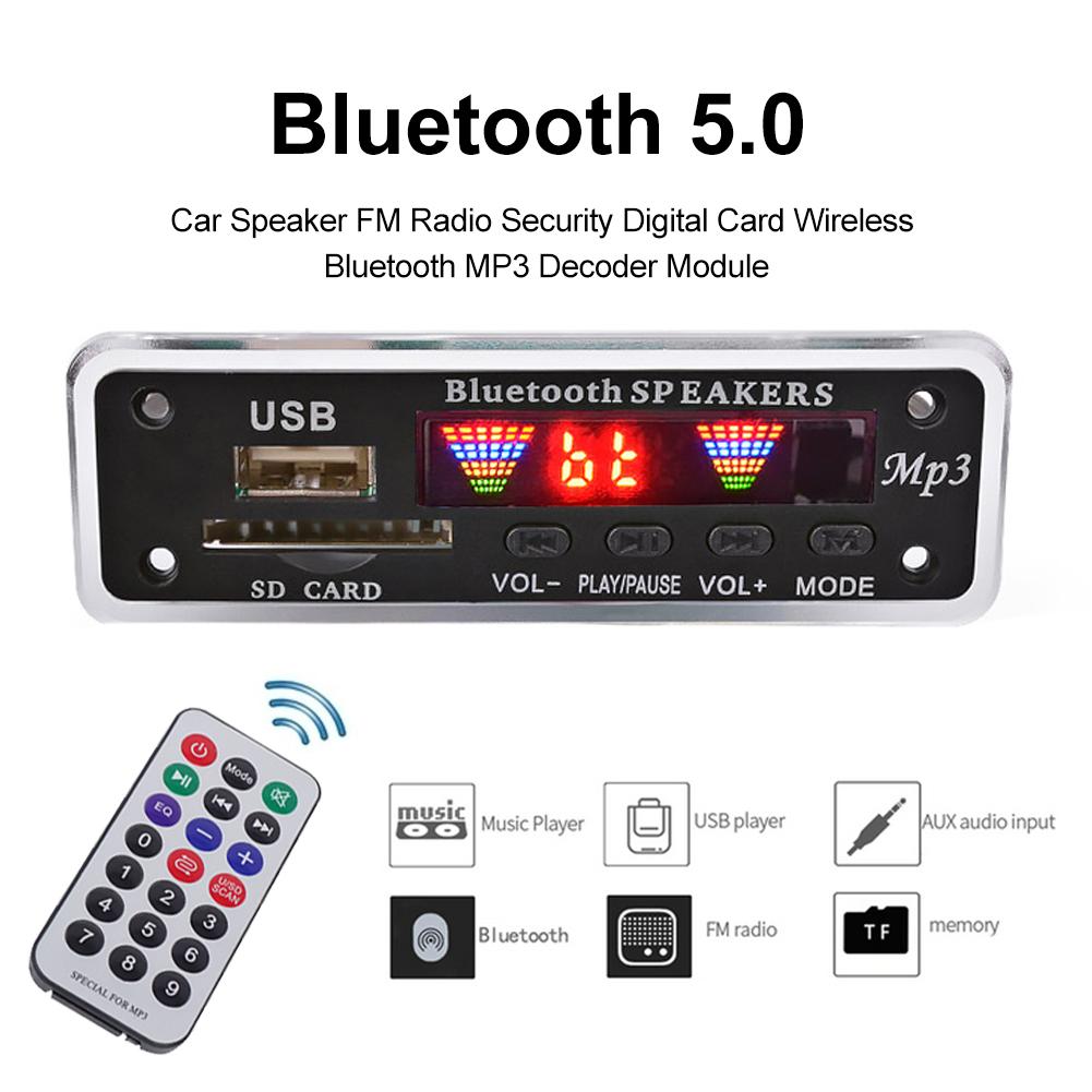 Bilhögtalare fm radio säkerhet digitalkort trådlös bluetooth  mp3 dekodermodul