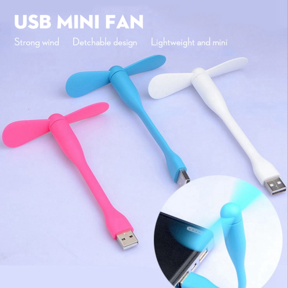 Portable Flexible Mini USB Fan Low Power Bendable Removable For Mobile Power/PC/Laptop/OTG/Charger