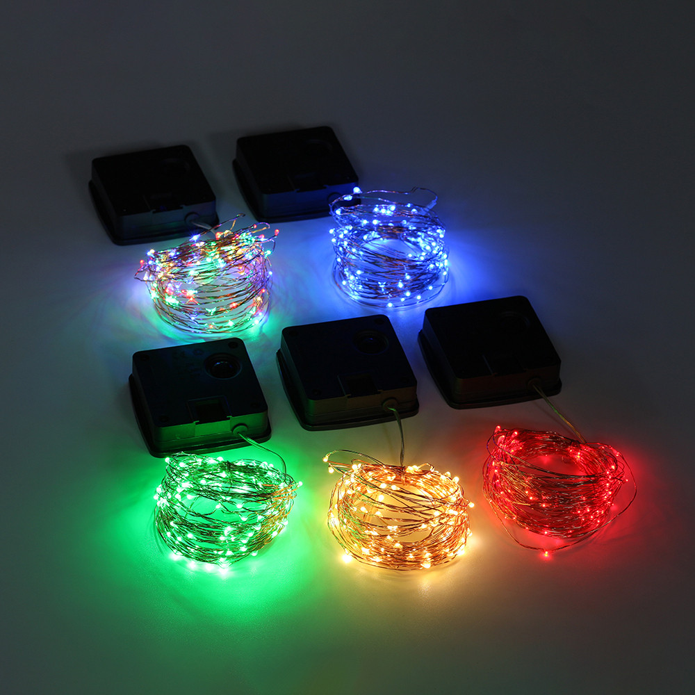 5m 50lights Outdoor Solar Powered Copper Wire Light String Fairy Party Decor