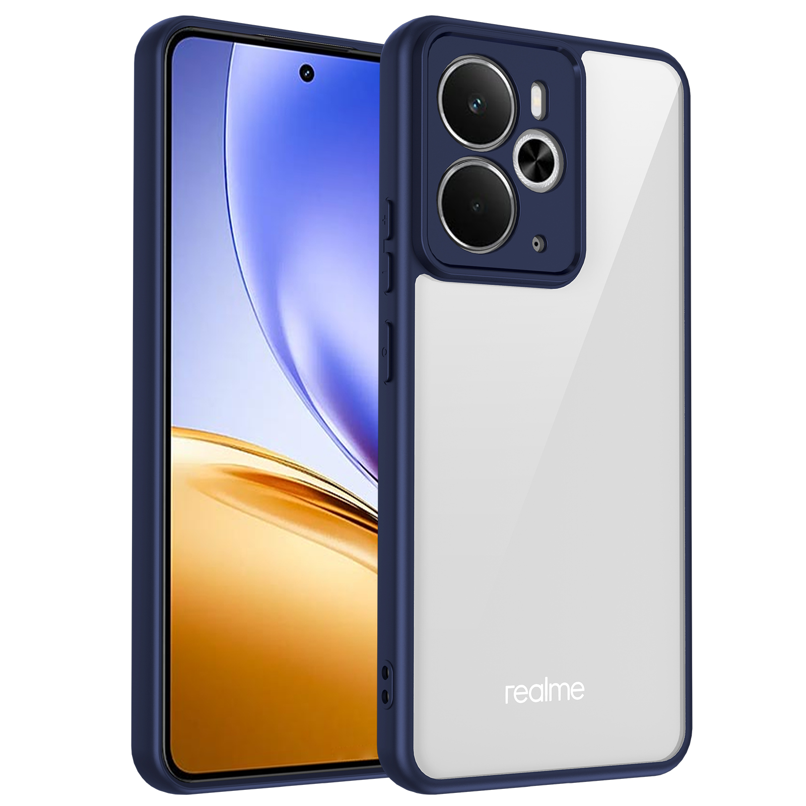 Clear Shockproof Phone Case For Realme 14 5G Hard Acrylic Back Protection Cover For Realme 14T 5G Case