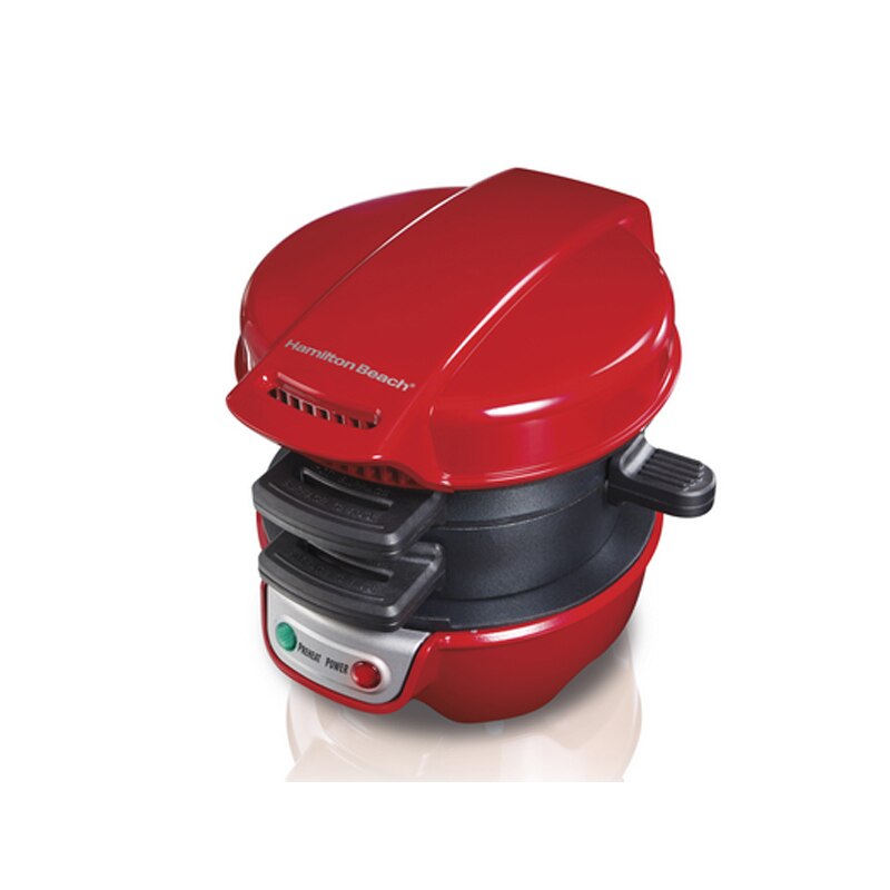 Máquina de hamburguesas casera 25475-CN, máquina de desayuno para el hogar, máquina de sándwich, placa de cocina de recubrimiento antiadherente con calefacción de doble cara
