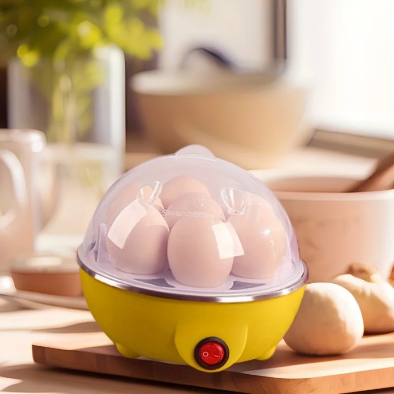 Elektrisk eggkoker, myk, medium eller hardkokende, kapasitet til 14 egg, eggemaskin med to lag, eggdamper med automatisk avstengning