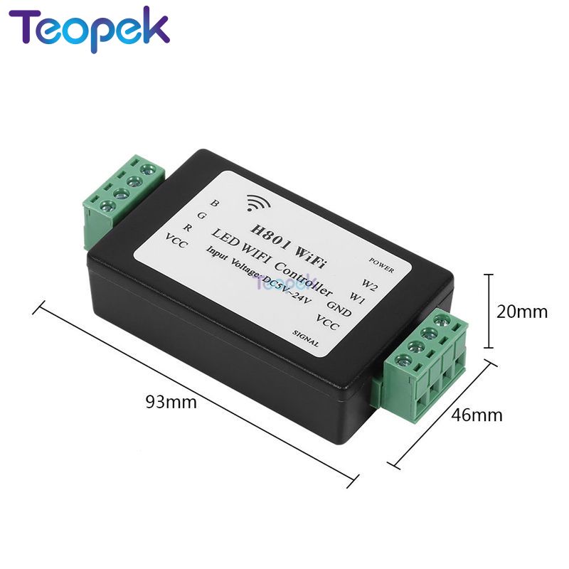 Rgbw ledet wifi-kontroller  h801 dc5-24v inngang 5ch*4a utgang til rgb rgbw ledet stripe lysbåndbånd