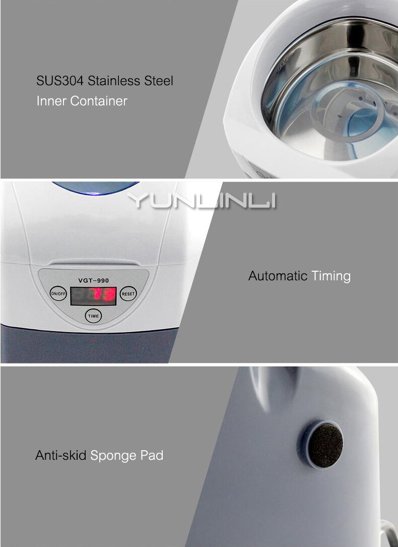 Ultrasonic Cleaner Sterilizer Household Glasses Jewelry Watch Washing Equipment Pot Denture Razor Head Small Cleaning Machine