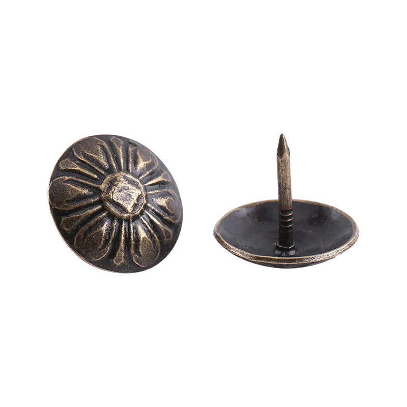Tachuela decorativa Vintage para muebles, tachuela decorativa con etiqueta metálica de bronce para muebles, sofá y puerta de zapatos, 100 Uds.: 5