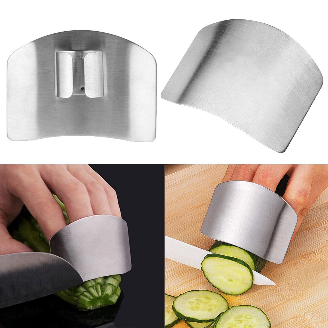 Køkken fingerbeskyttelse beskytte finger håndskåret håndbeskytter finger hugge sikker skive køkkenredskaber i rustfrit stål