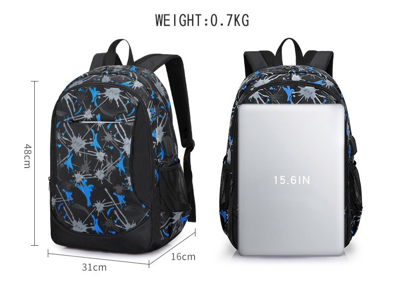 Children School Bags Boy Backpacks Brand Camouflage Teenagers Best Students Travel USB Charging Waterproof Schoolbag
