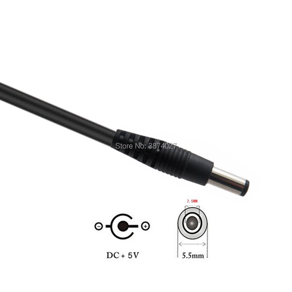 0.8M Barrel Jack Adapter - USB to 5.5mm, 5V USB + DC JACK Cable Wire(5.5x2.1mm)