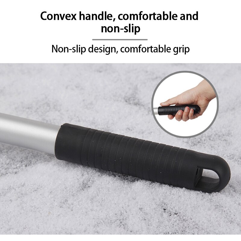 Retractable Winter Car Snow Shovel Snow Cleaning Glass Deicing Frosting 180 Degree Rotating Aluminum Alloy Ice Shovel Scraper