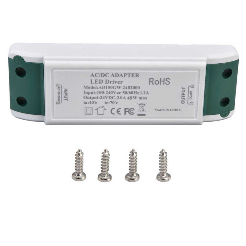 LED Driver LED Power Supply Driver 24V DC 2A High Performance Multiple Protection for Reading Room