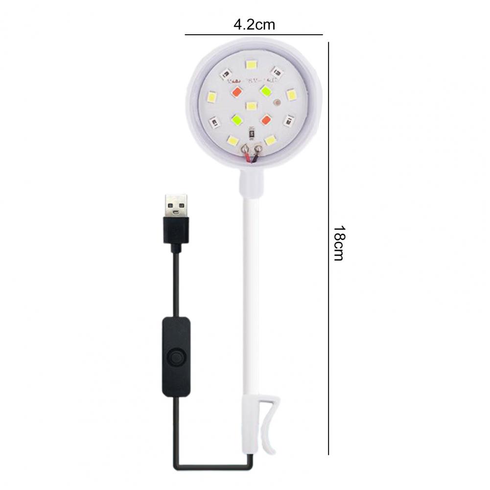 Luces para pecera, luz LED para acuario, 360 grados, ajustable, plástico, lámpara Universal impermeable para peceras con Clip de tubo