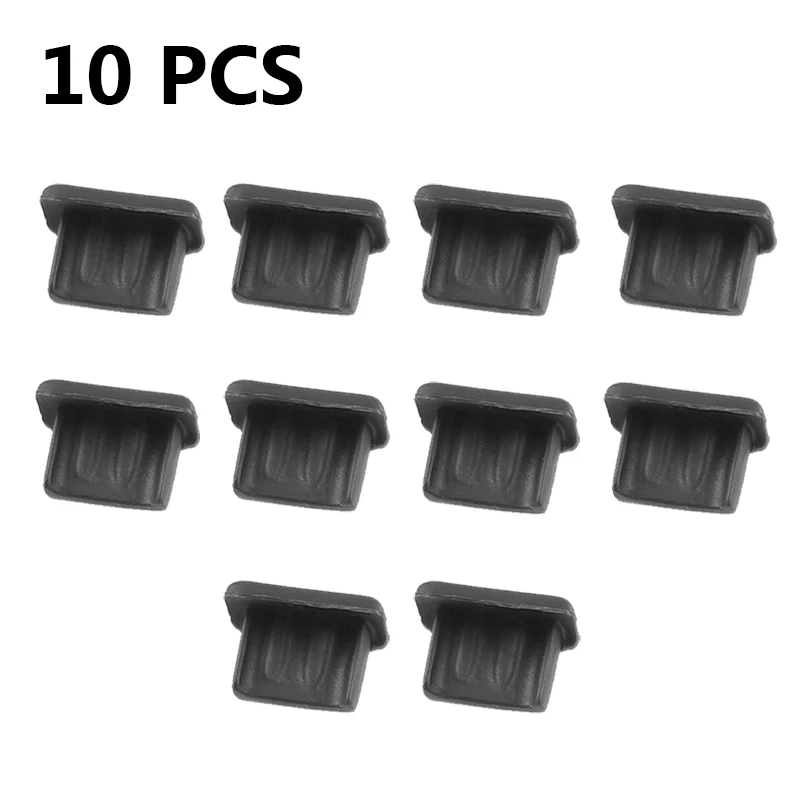 Tapones antipolvo Micro USB de silicona, tapas Micro USB, puerto de carga, tapón antipolvo para teléfono Android, portátil, banco de energía, 1-10 Uds.: Negro