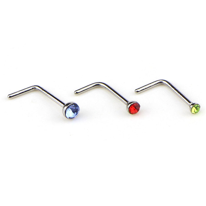 60 unids/set de Piercings de piedra de ópalo de titanio para nariz, nariz, aro nasal, Piercings, Septum, aro, aro, calibres, pendientes, Piercing para Septo