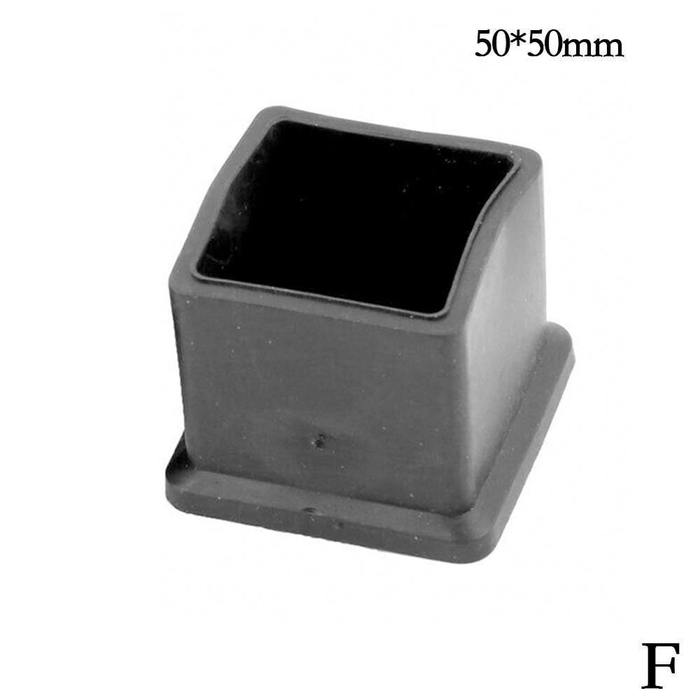 1 Pcs Vierkante Stoel Been Caps Zwart Anti-Slip Stoel Been Meubels Stoel Vloer Tafel Kruk Covers Voeten Cube protectors Been E9L7: F