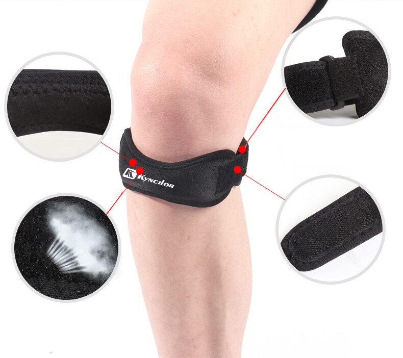 Rodillera de soporte para la rodilla, banda elástica para deporte, Almohadillas protectoras para fútbol, correr, Fitness