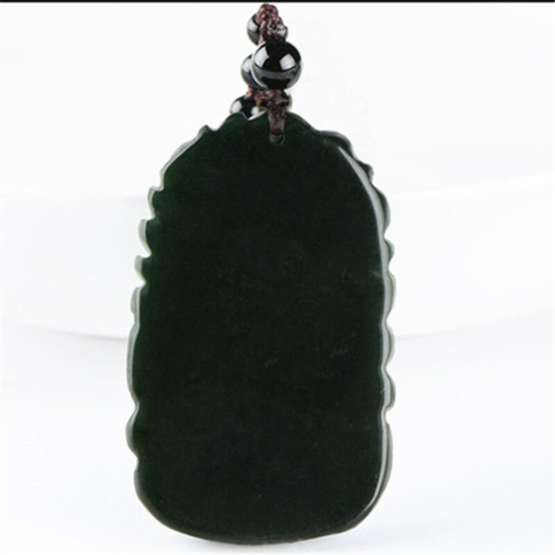 Naturel chinois HeTian vert Jade sculpté à la main Dragon pendentif perles collier bijoux de pour hommes femmes de bon augure