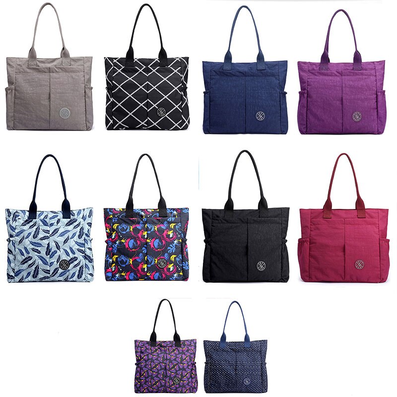 10 farger kvinners uformelt lerret stor kapasitet vanntett lett skulderveske håndveske mamma bag