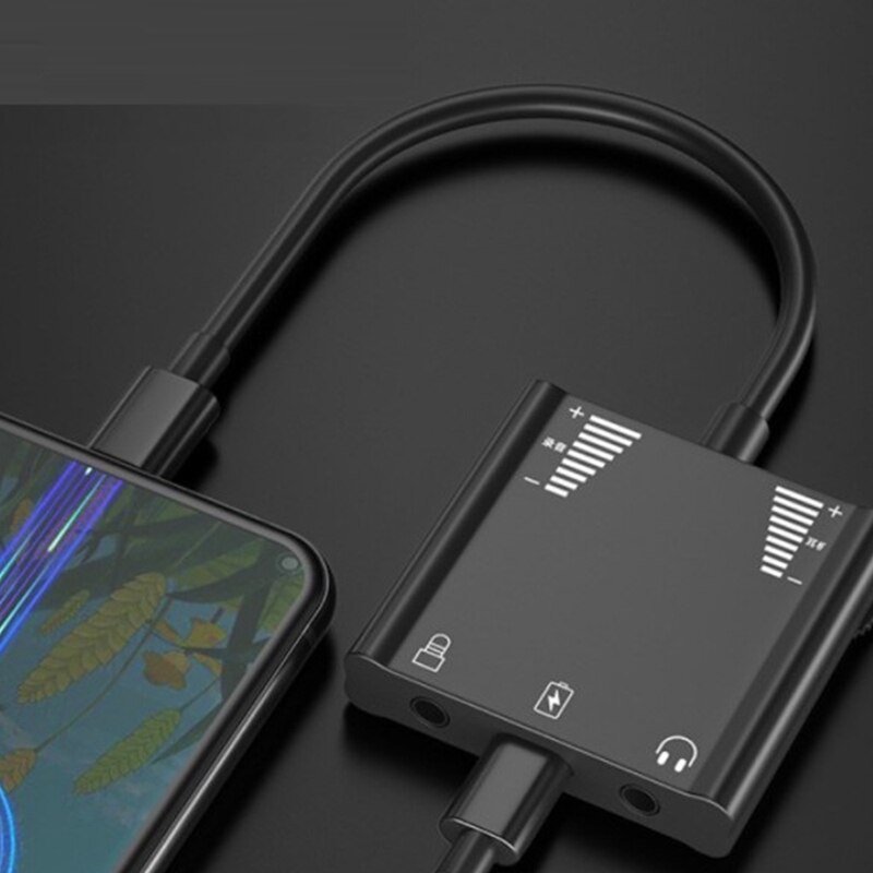 Mobile charging live streaming 7,1 external type-c usb sound card for iphone air 3,5 mm audio jack headphone mic adapter