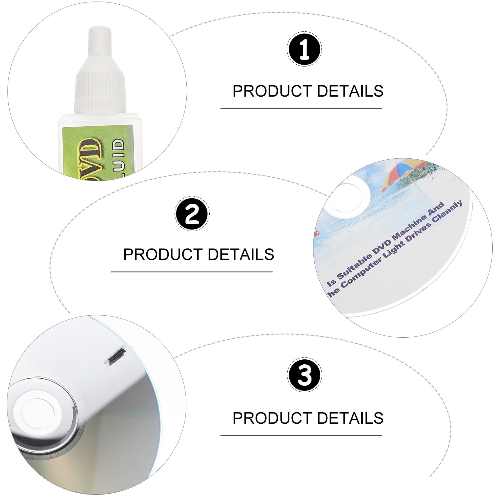 1 set CD Player Cleaning Kit Disc Set DVD Cleaner Detergent Remove Dust Dirt Extend Life Improve Sound Cleaning Supplies