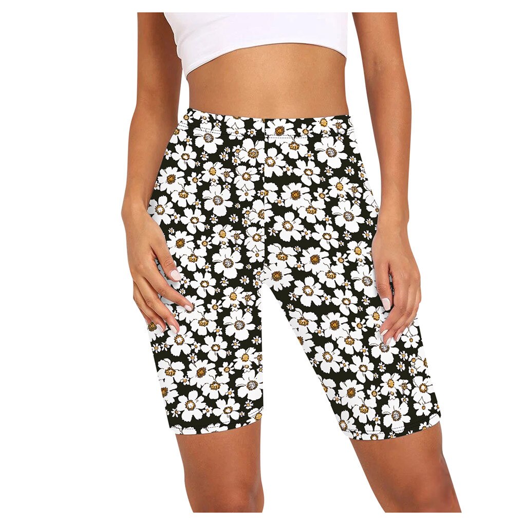 Imprimé serpent Leggins Pour Femmes Imprimé Taille Haute Hanche Sport Shortnude D'équitation Serré Trois points Leggings Legging Court Ласины #20: White  / XL