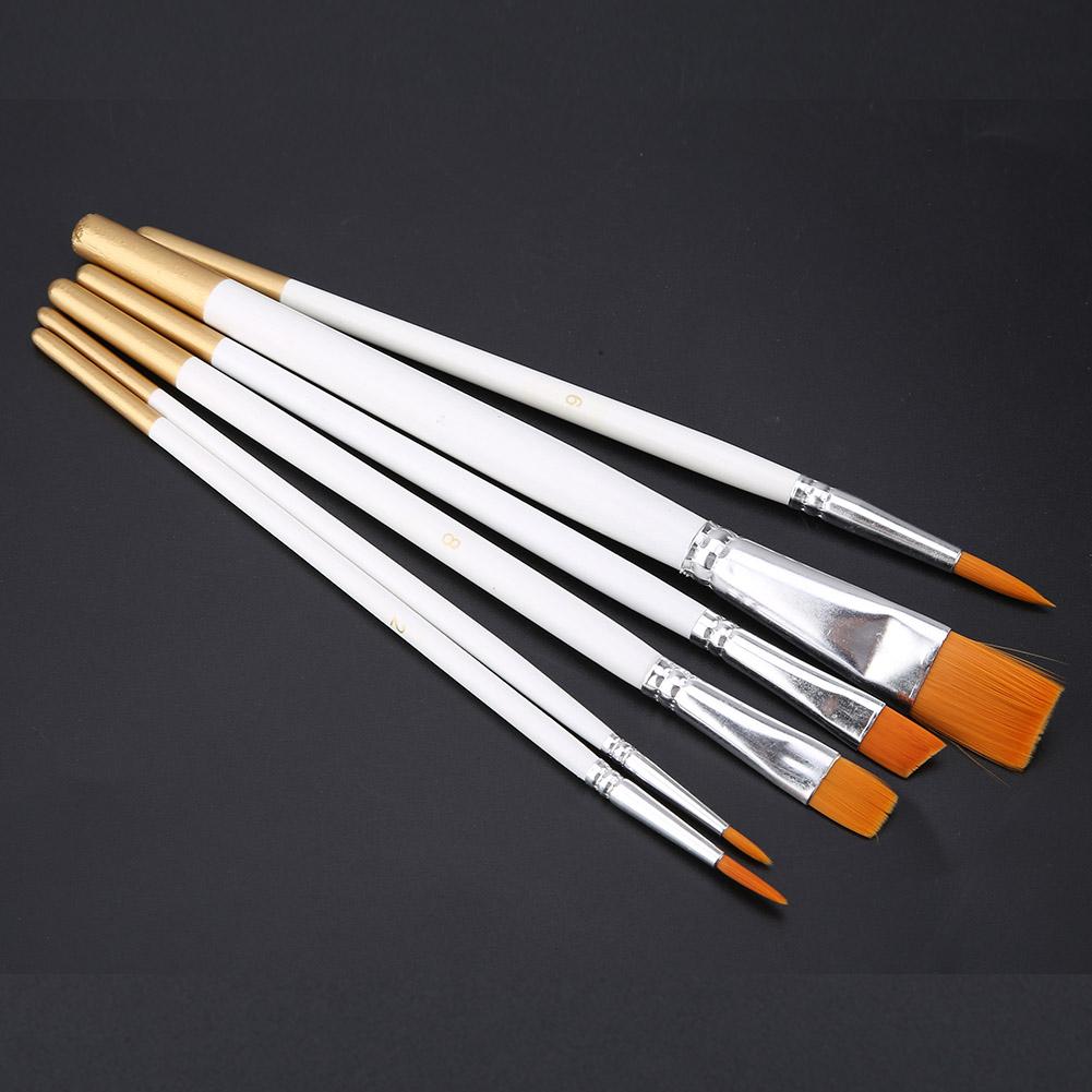 6 Stks/set Kwast Pen Tekening Pen Nylon Haar Penseel Set Art Craft Schilderij Borstel Kit