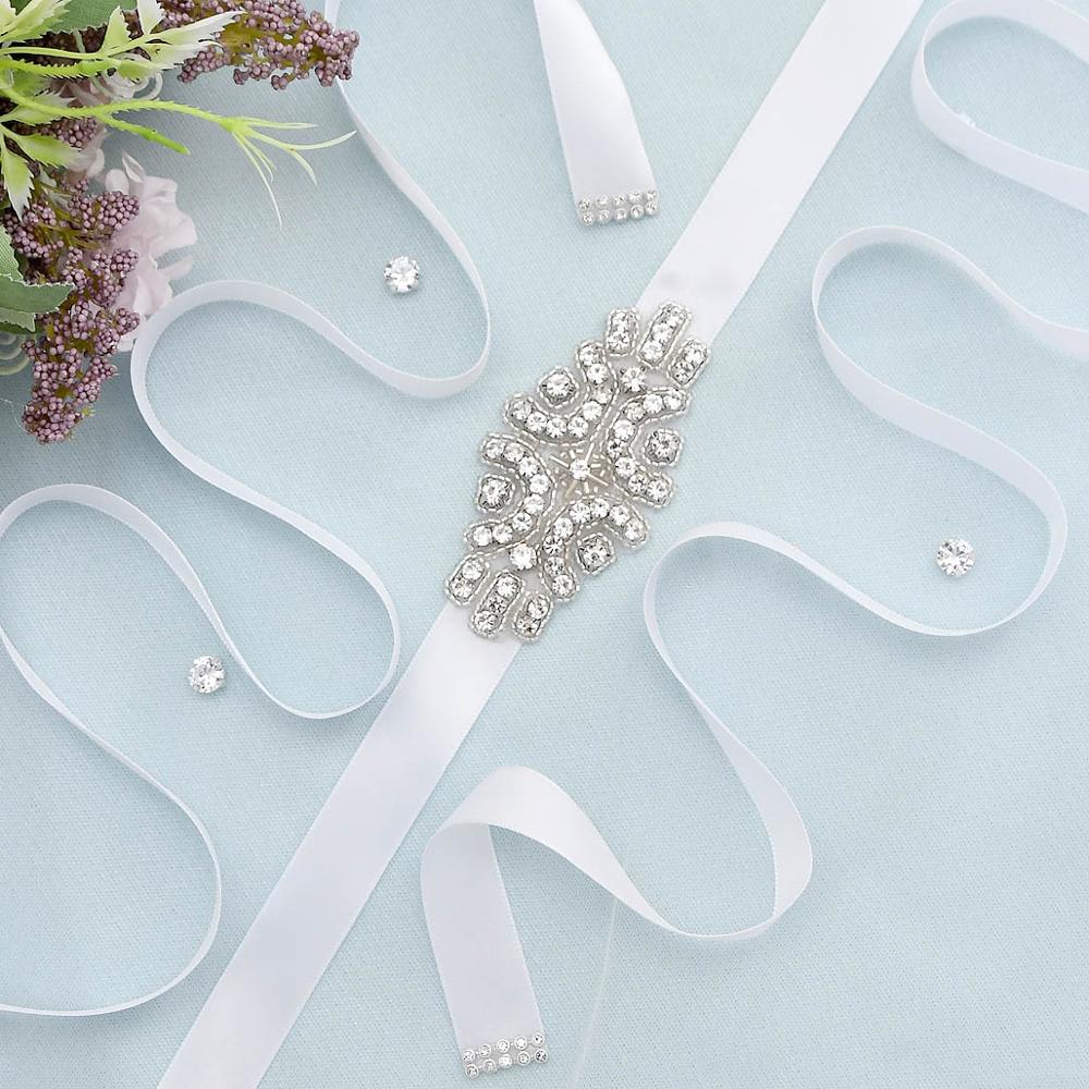 TRiXY S03 Rhinestone Belts Wedding Belt Brides Dresses for Wedding Dress Diamond Belt Skinny Waist Beads Wedding Accessories