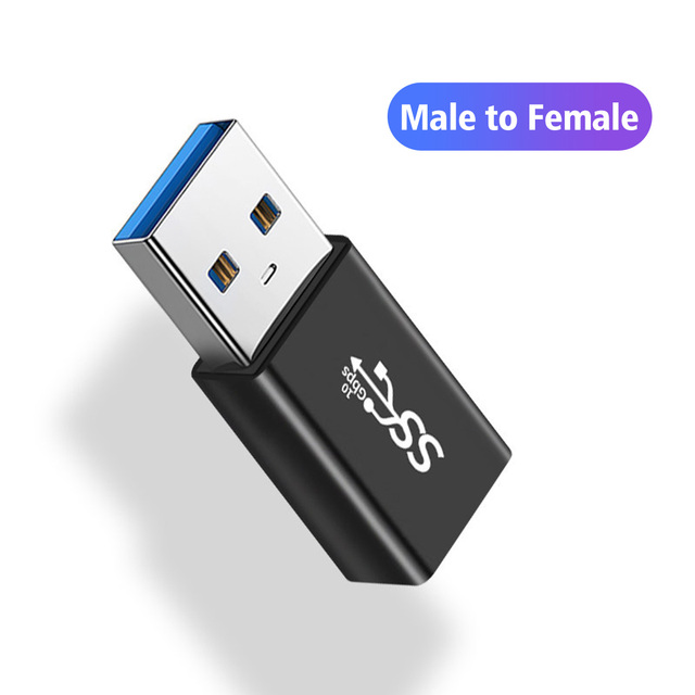 USB3.0 Connector USB To USB Adapter 5Gbps Gen1 Male to Male Female USB Converter SSD HDD Cable Extender USB 3.0 Extension Plug: male-female