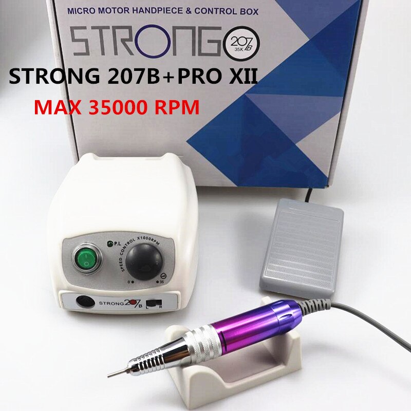 2 Keuzes 65W Sterke 207B 35K 45K Sterke Pro Manicure Machine Nail Boor Kit Voor Nail Polijsten tandheelkunde, pedicure Tool: Licht Groen