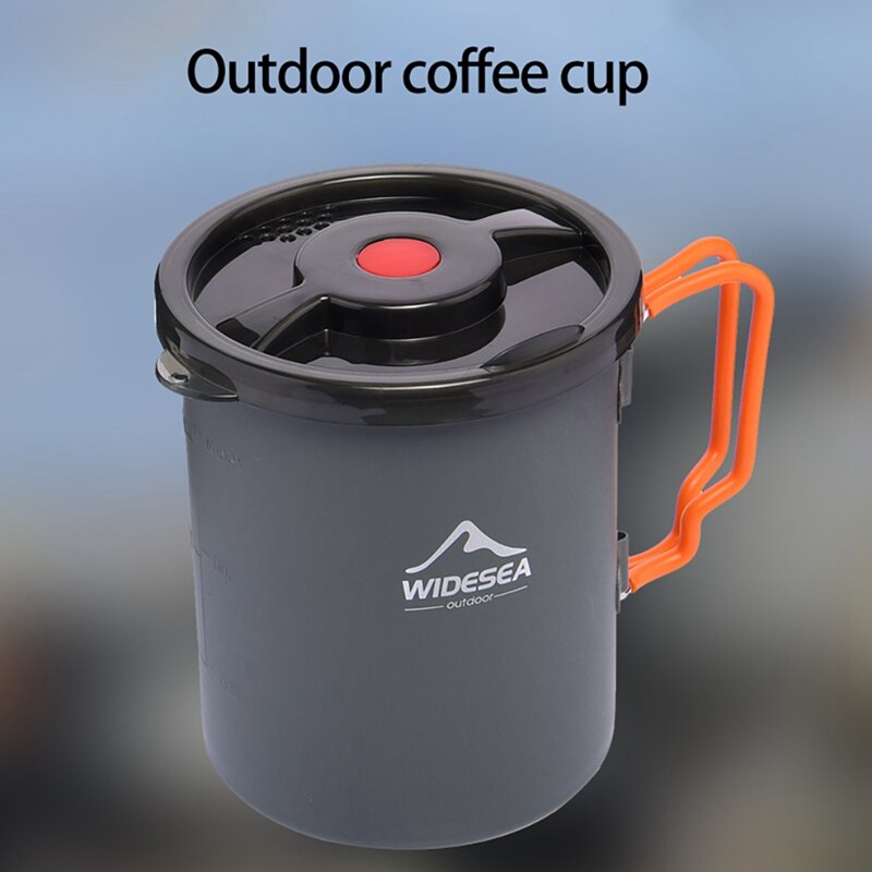 WIDESEA Aluminium Camping Coffee Pot With Cup Camping Coffee Pot For Campsite Cabin RV Kitchen Groups Backpacking Hiking
