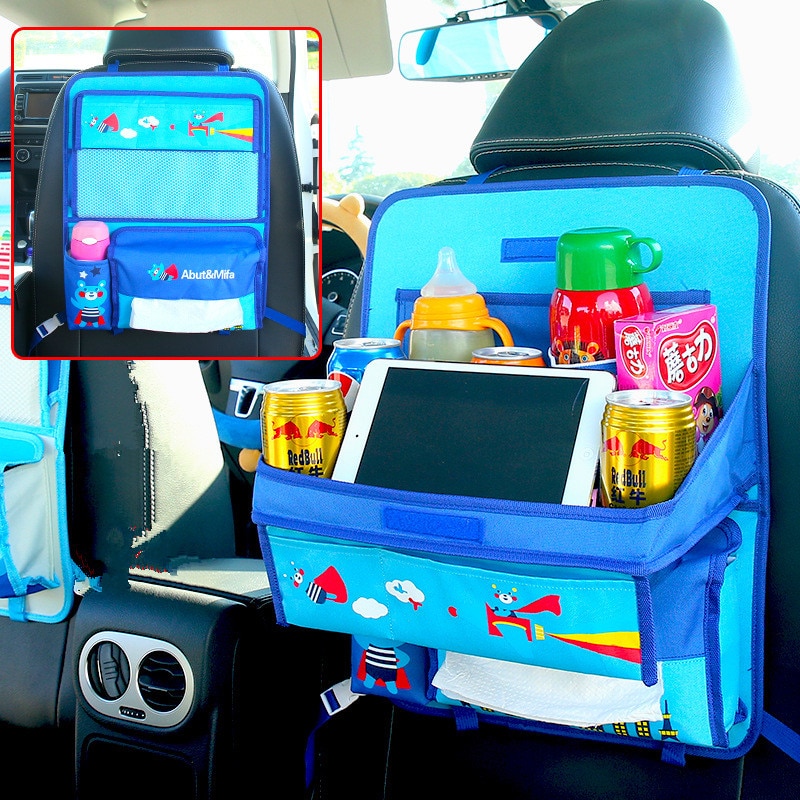 Tegneserie søde bil bagsæde foldbart middagsbord opbevaring arrangør hængetaske opbevaring rydde baby børn diverse specielt