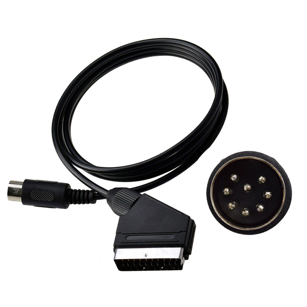 1,8 m Lade Power Kabel Schwarz RGB Scart Daten Linie PAL C Pin Für Sega Genesis 1 Mega Drive MD 1 Master System 1