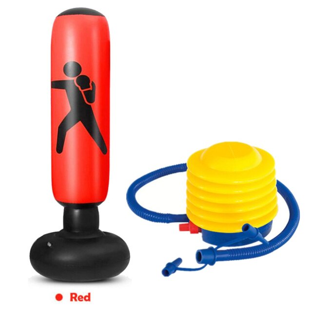 Free Standing Inflatable Boxing Punch Bag Kick MMA Training Indoor Kids Adults Kids Adults Fill With Air Water Sand Bag Optional: Red