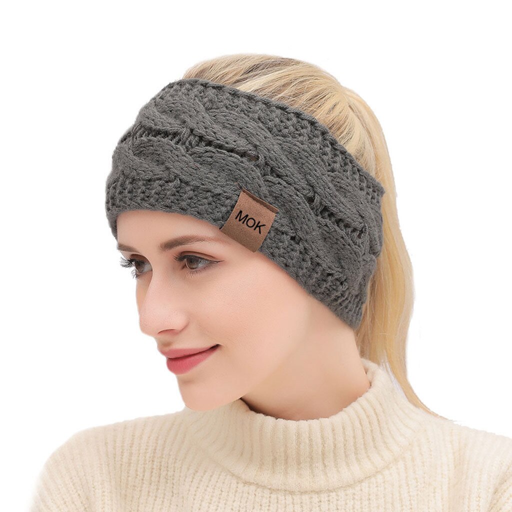 Diadema más cálida tejida para otoño e invierno, turbante deportivo para mujer, banda ancha de ganchillo, accesorios para el cabello