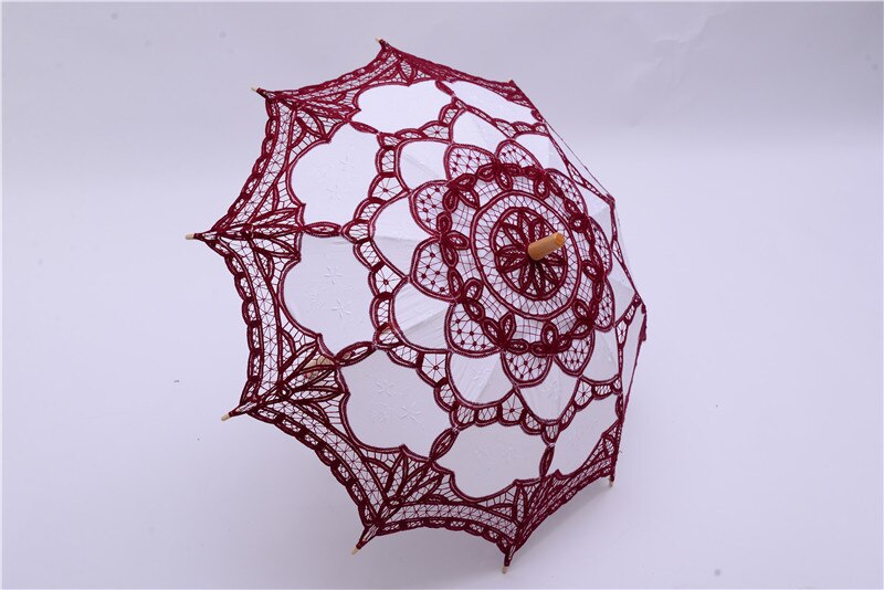 Weißer Spitzenschirm Hochzeit - Vintage Brautschirm Für Foto Requisiten