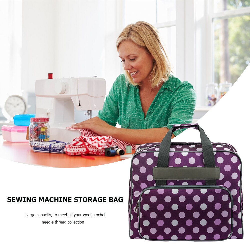 Practical Sewing Machine Handbag Crochet Kits Print Travel Carrying Case Tote Bags Oxford Cloth Large Capacity Crochet Kit Bags