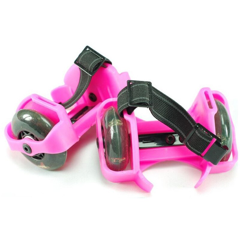 Colorful Flashing Roller Whirlwind Pulley Flash Wheels Heel Roller Adjustable Simply Roller Skating Shoes For Kids: Pink
