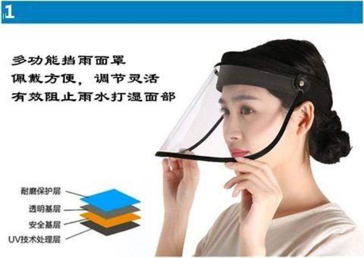 Equipped with rainproof electric vehicle head-mounted special anti-fly insect riding rain cover rainy day face protection: Default Title