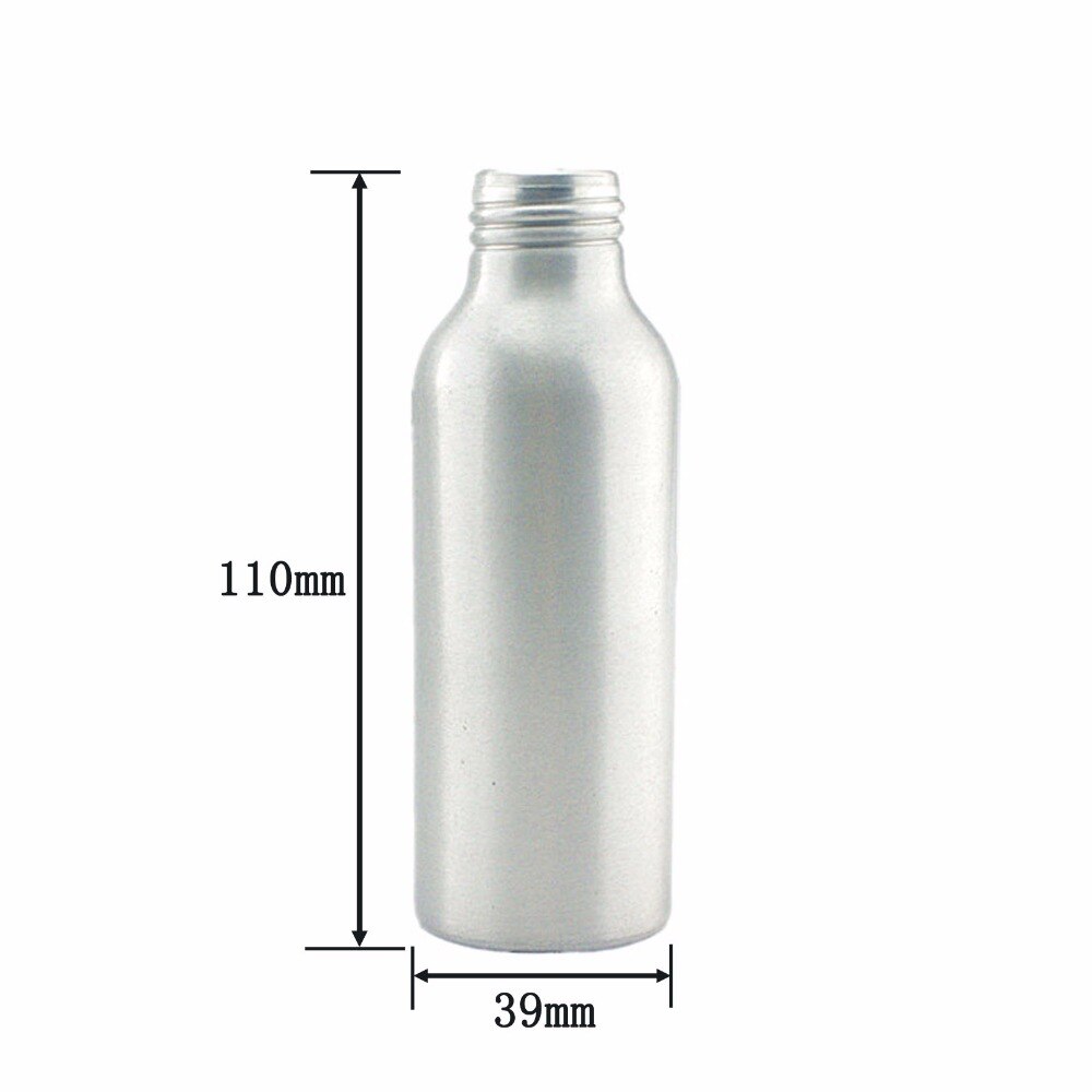 100ml aluminium Flessen, lege ronde sliver metalen fles met bekleed goud/zilver aluminium cap