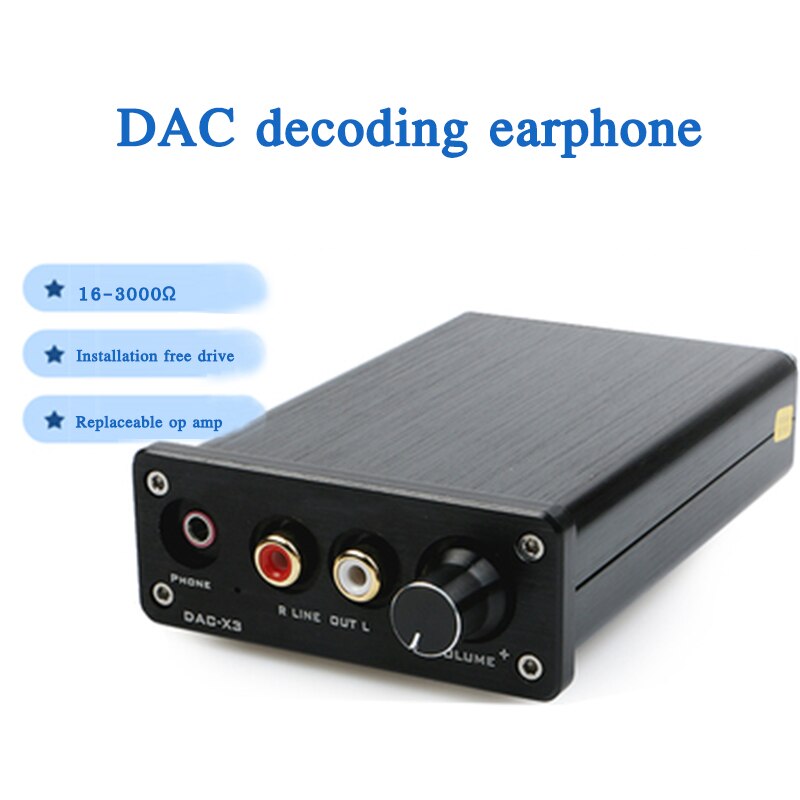 HIFI fever decoder DAC-X3 mini audio decoder amplifier 3.5 headphone jack USB coaxial fiber can be connected to active speakers