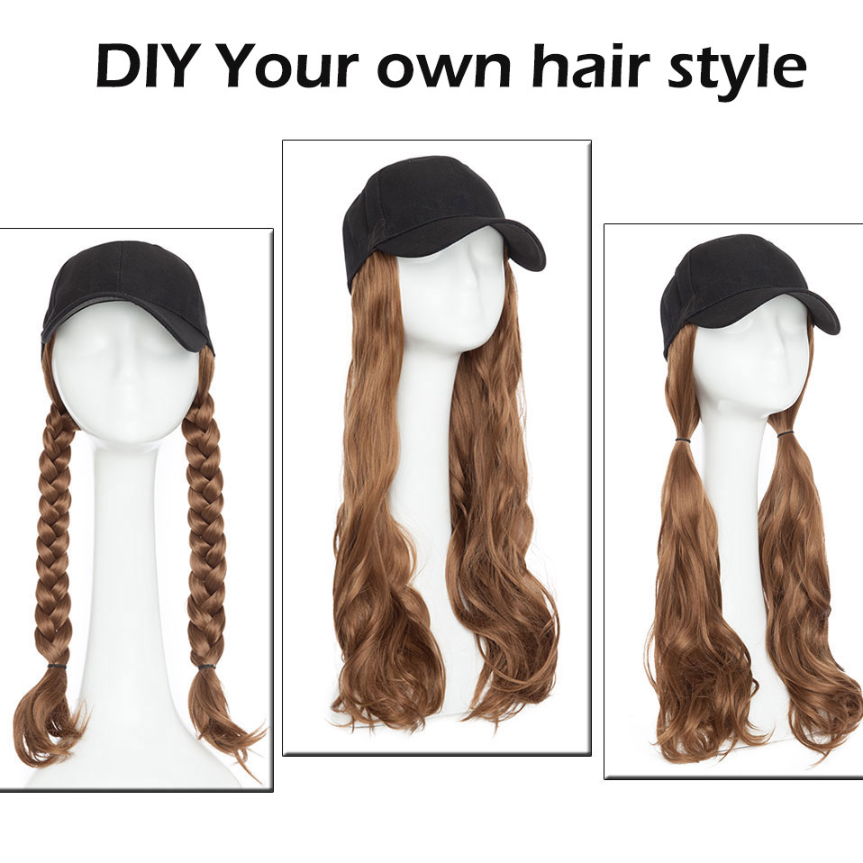 Snoilite 16 Inch Golvend Haar Extensions Met Black Cap Lange Synthetische Uitbreiding Haar Integreren Cap Met Haar Voor Girl Party